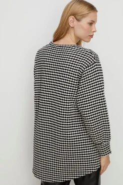 New Oasis Stripe Button Shoulder Tunic Black