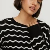 New Oasis Stripe Pointelle Detail Jumper Blue