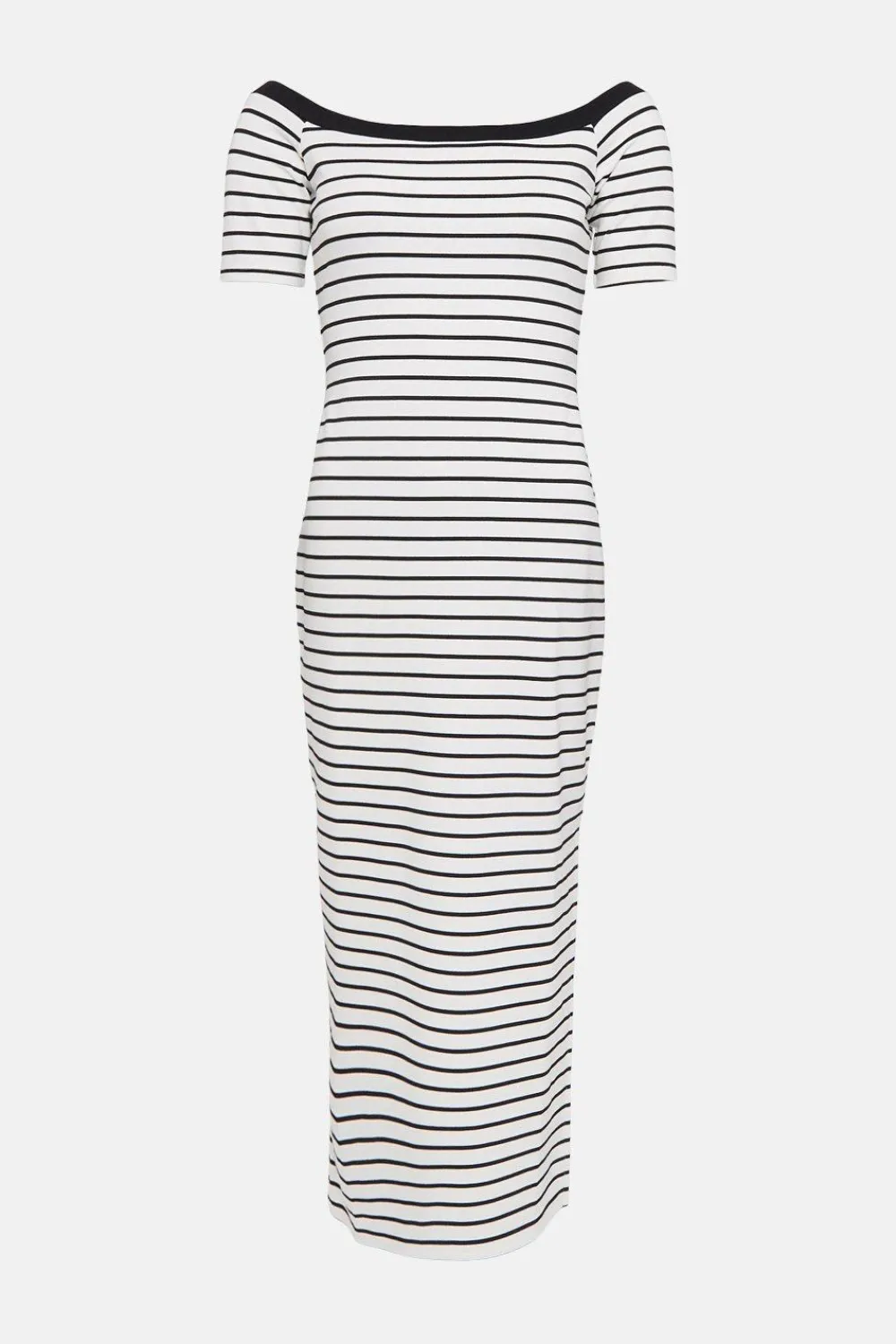 Online Oasis Stripe Ponte Bardot Midi Dress Ivory