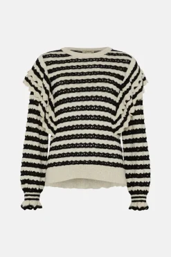 Clearance Oasis Stripe Ruffle Detail Jumper Mono