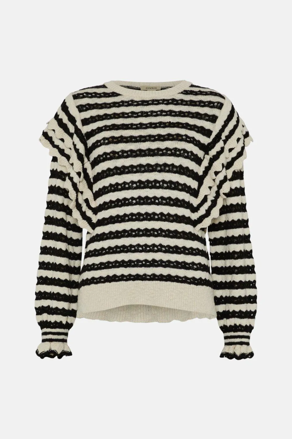 Clearance Oasis Stripe Ruffle Detail Jumper Mono