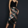 Online Oasis Stripe Sequin Midi Skirt Multi