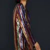 Discount Oasis Stripe Sequin Mini Dress Multi