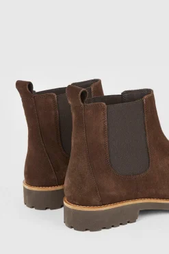 Clearance Oasis Suede Chelsea Boots Brown