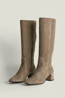 Best Oasis Suede Knee High Boot Beige