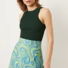 Fashion Oasis Swirl Jacquard Mini Skirt Green