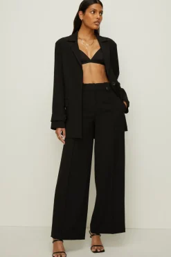 Outlet Oasis Tab Detail High Waisted Tailored Trouser Black