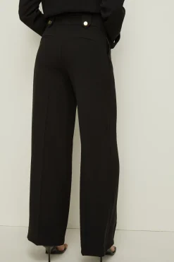 Outlet Oasis Tab Detail High Waisted Tailored Trouser Black