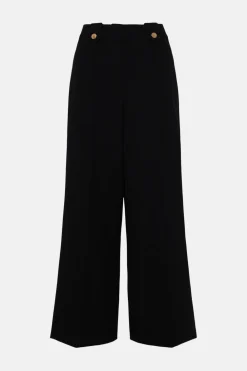 Outlet Oasis Tab Detail High Waisted Tailored Trouser Black