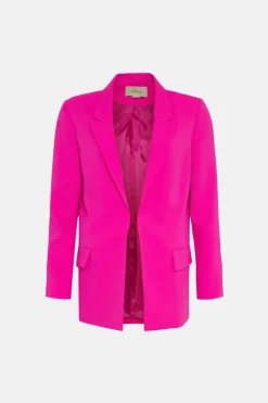 Fashion Oasis Tailored Crepe Longline Blazer Pink