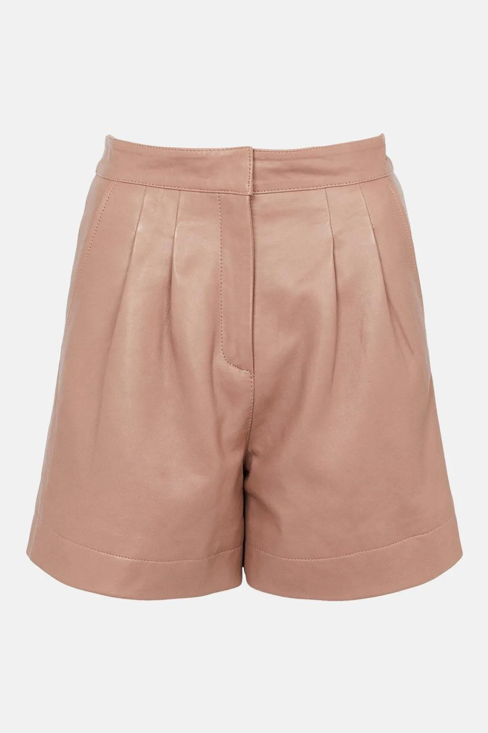 Hot Oasis Tailored Leather Short Honey
