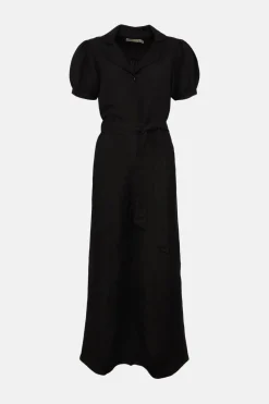 New Oasis Tailored Linen Mix Puff Sleeve Jumpsuit Orange