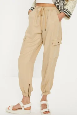 Discount Oasis Tencel Ultimate Cargo Trouser Camel