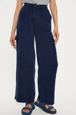Best Oasis Tencel Utility Wide Leg Trouser Navy