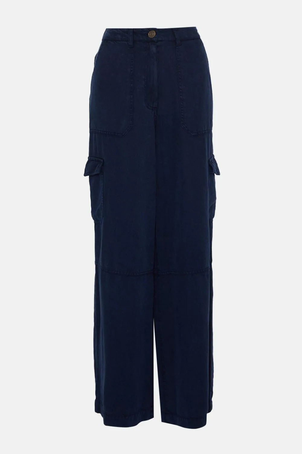 Best Oasis Tencel Utility Wide Leg Trouser Navy