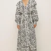 New Oasis The Wild Kind Leopard Plunge Midi Dress Mono
