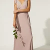Discount Oasis Tie Strap Bias Cut Maxi Dress Blush
