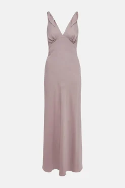 Discount Oasis Tie Strap Bias Cut Maxi Dress Blush
