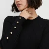 Sale Oasis Travelling Rib Crew Neck Knitted Midi Dress Wine