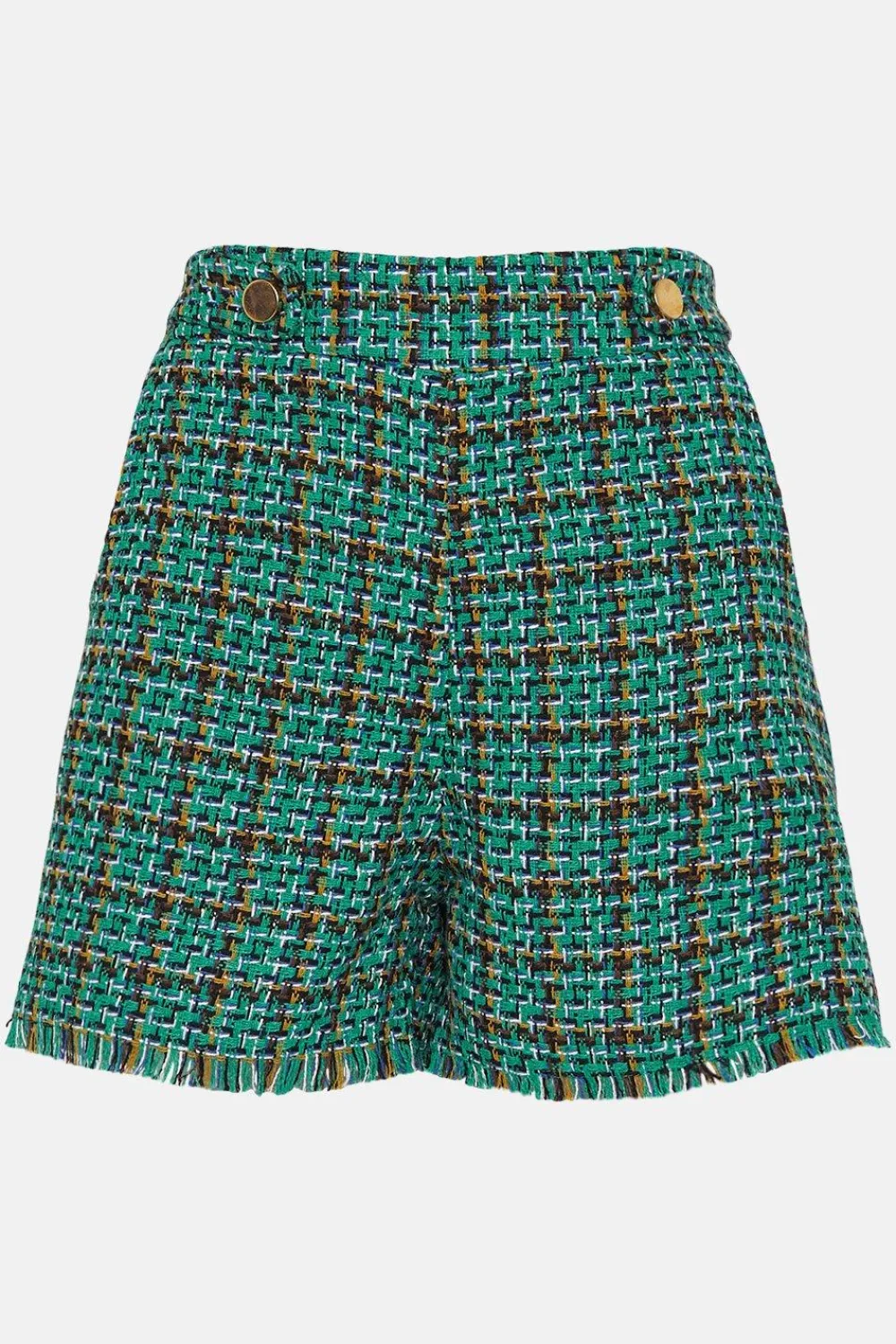 Outlet Oasis Tweed Button Detail Shorts Green