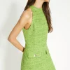 Outlet Oasis Tweed Fringe Pocket Detail Mini Dress Green