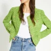 Online Oasis Tweed Fringe Pocket Detail Blazer Green