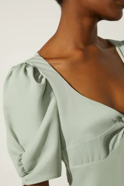 Fashion Oasis Twist Front Bias Cut Maxi Dress Sage
