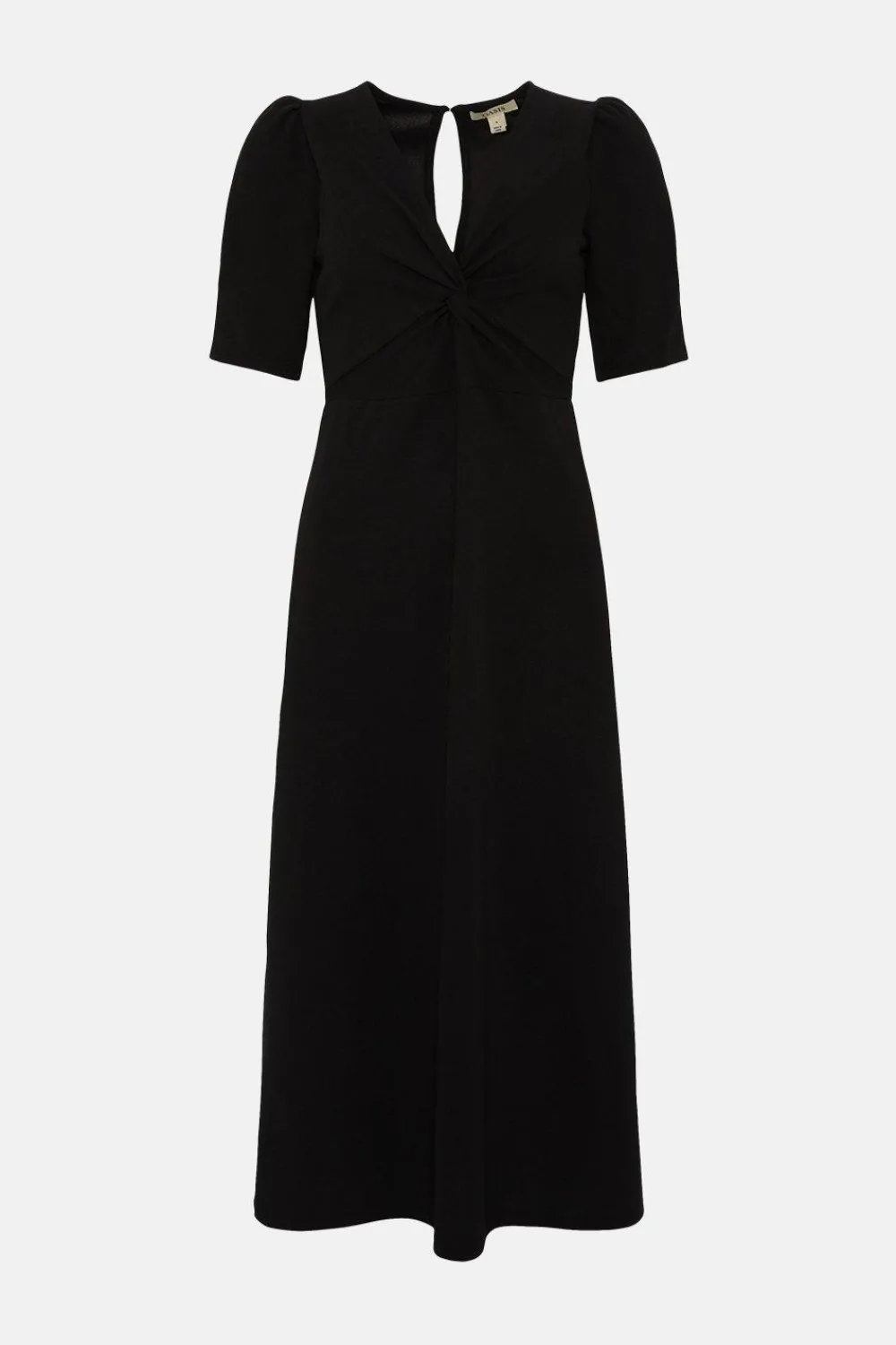 Discount Oasis Twist Front Jersey Crepe Midi Dress Black