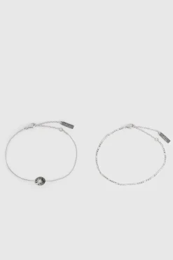 Outlet Oasis Two Pack Celestial Detail Bracelets Silver