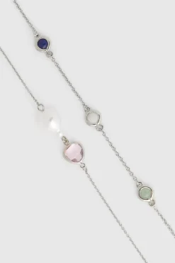 Online Oasis Two Pack Stone & Pearl Bracelet Silver