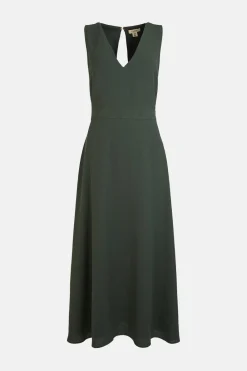 Hot Oasis V Neck Sleeveless Dress Khaki