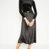 Hot Oasis Velvet Gold Stud Funnel Neck Top Black