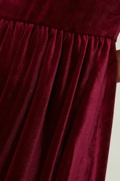 Online Oasis Velvet Puff Sleeve Mini Dress Pink