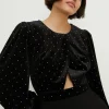 Clearance Oasis Velvet Sparkle 2 In 1 Skater Dress Black