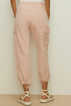 Sale Oasis Washed Cotton Twill Cargo Trouser Washed Pink