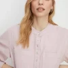 Fashion Oasis Washed Denim Over-Shirt Pale Pink