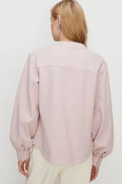 Fashion Oasis Washed Denim Over-Shirt Pale Pink