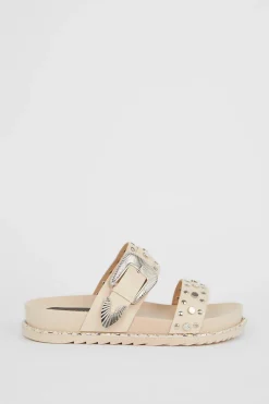 New Oasis Western Stud Detail Slider Nude Pink