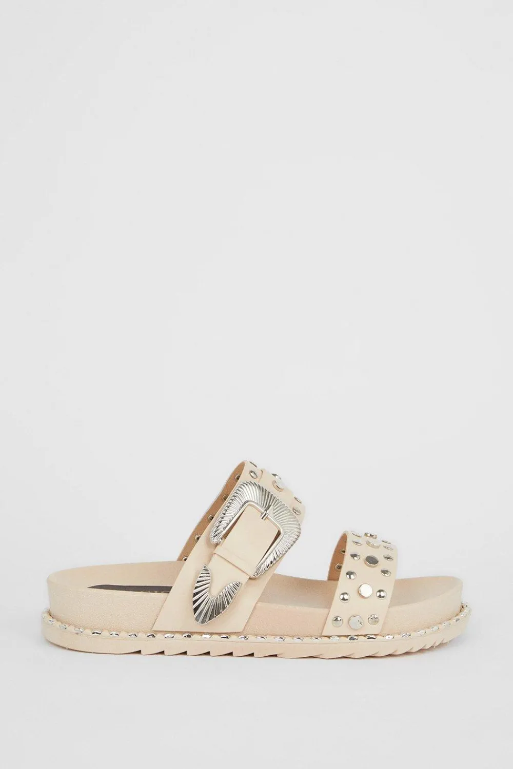 New Oasis Western Stud Detail Slider Nude Pink