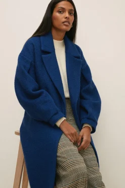 Outlet Oasis Wool Mix Balloon Sleeve Coat Blue