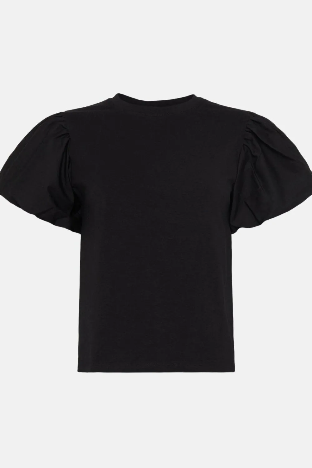 Online Oasis Woven Mix Puff Sleeve T Shirt Black