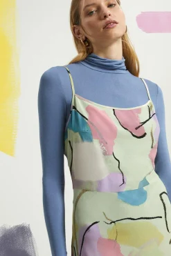 Best Oasis Zaya Kai Painted Brushstroke Strappy Dress Sage