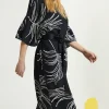 Discount Oasis Zaya Kai Palm Printed Column Dress Orange