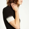 Discount Oasis Zig Zag Detail Short Sleeve Jumper Black