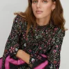 Clearance Oasis Zig Zag Floral Printed Top Black