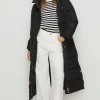 Fashion Oasis Zip Through Longline Puffer Coat Black