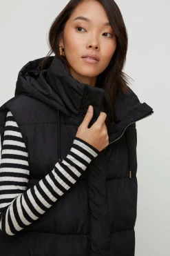 Best Oasis Zip Through Longline Puffer Gilet Khaki