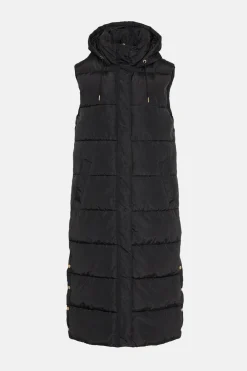 Best Oasis Zip Through Longline Puffer Gilet Khaki
