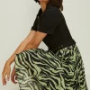 Fashion Oasis Zip Through Print Pleated Dress Zebra
